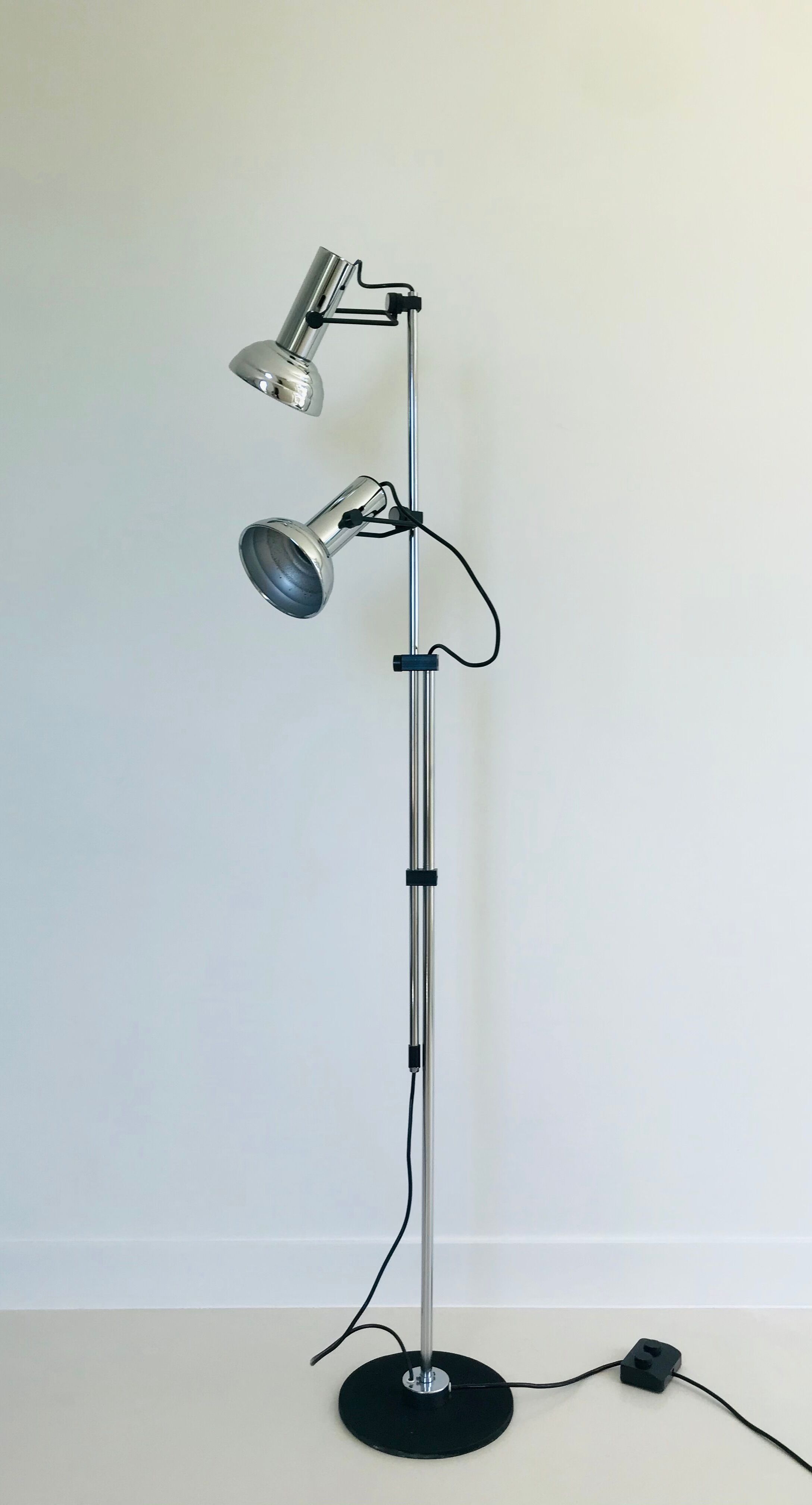 Floor lamp two spots, Italy 70s