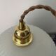 Large vintage suspension year 70 in white opaline with electrified bubbles to nine