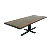 A steel and ceramic coffee table