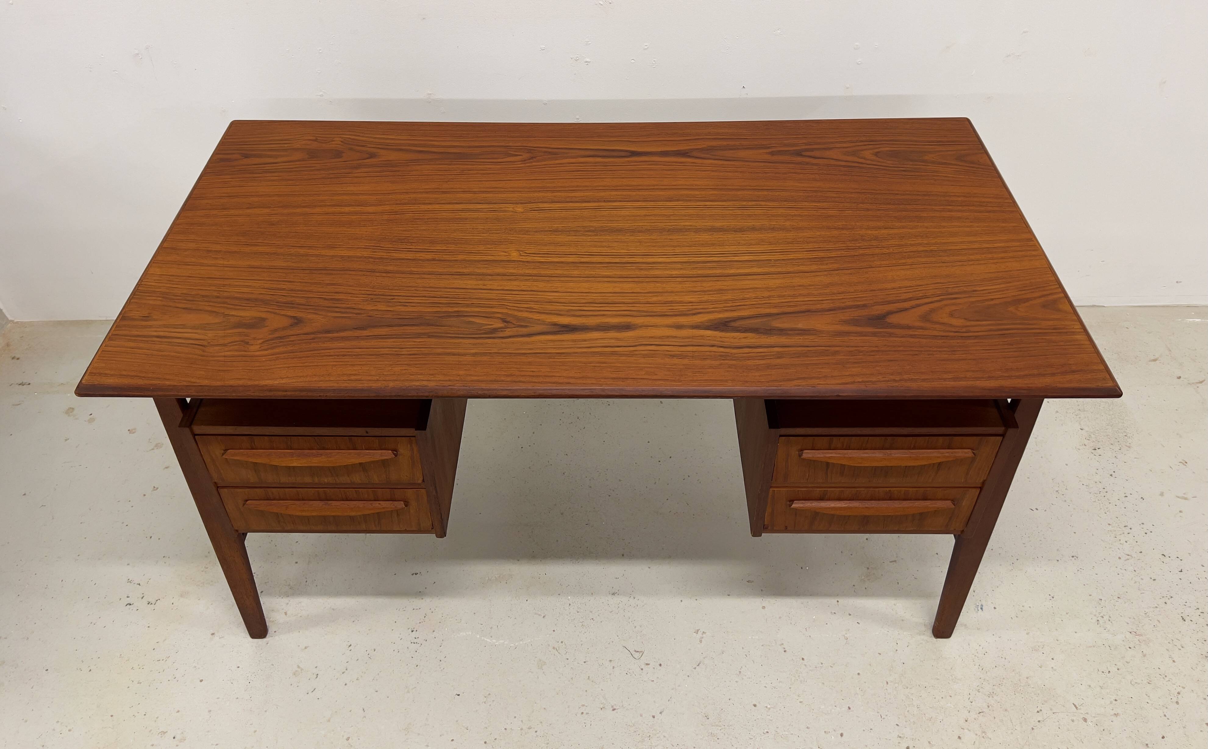 Gunnar Nielsen Teak Desk for Tibergaard, 1960s.