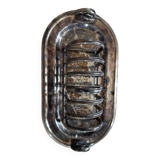 Silver foie gras dish + toast stand