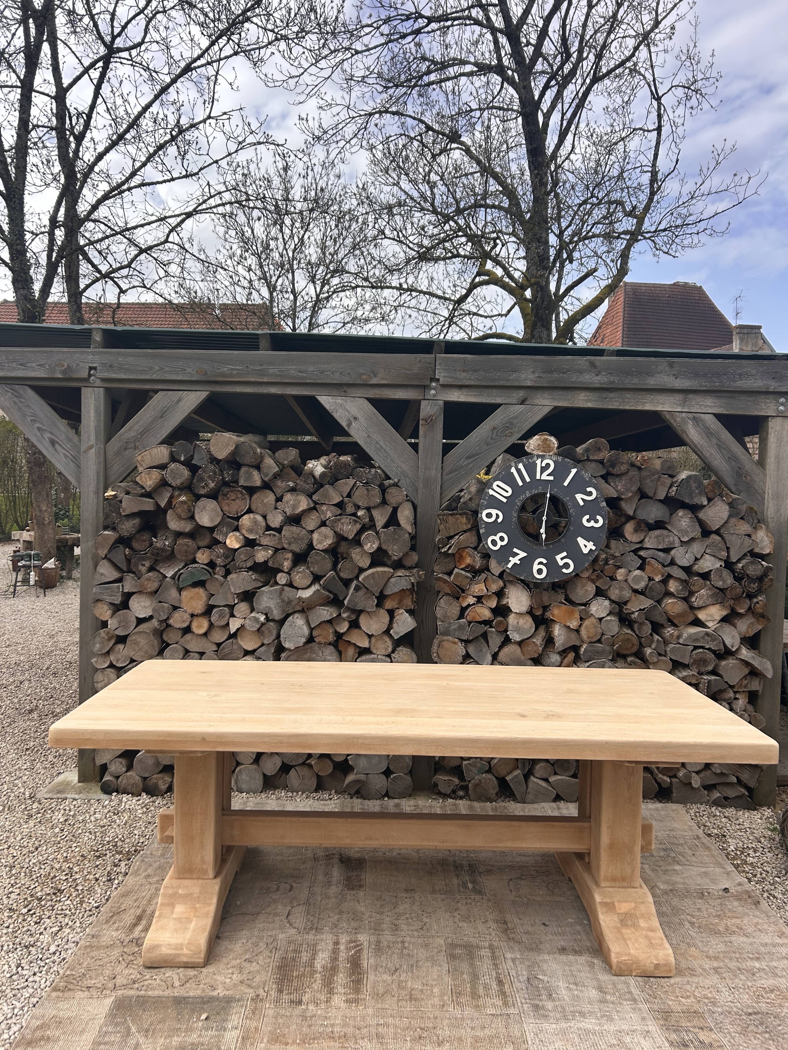 Renovated solid oak monastery table