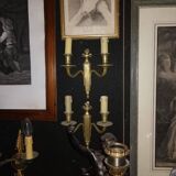 Pair of bronze wall sconces