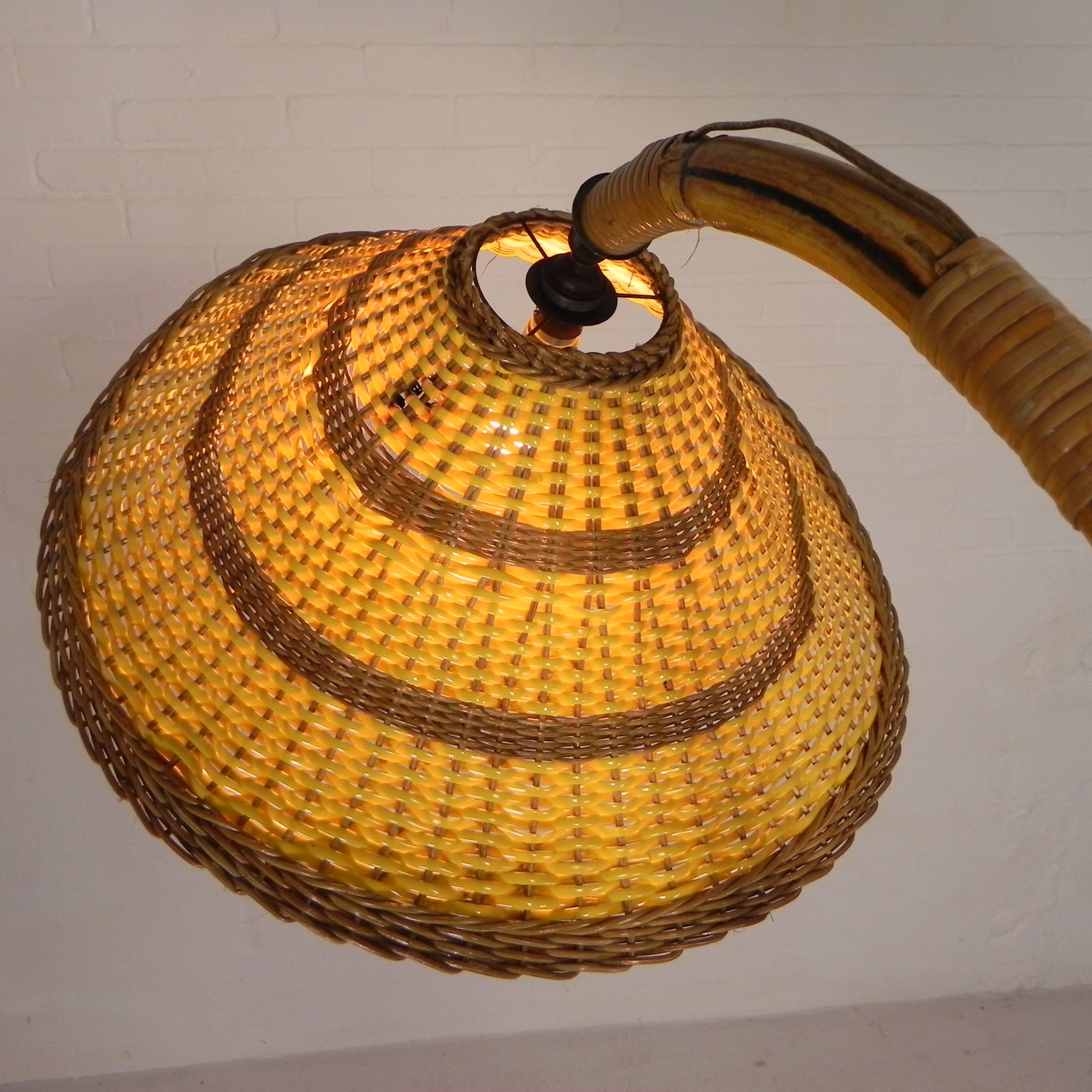 Bamboo floor lamp, 1950s