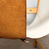 Safari armchair in white leather by Ibisco, Italian design, 1970s.