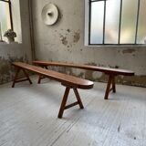 Pair of bench early 1900 oak