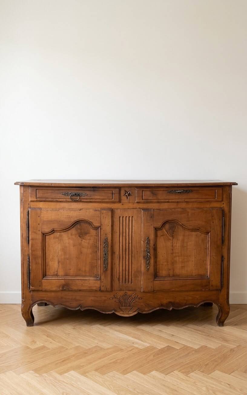 Rustic old buffet made of solid wood
