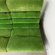 Modular green velvet corner sofa, 1970s