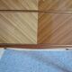 3-drawer chest of drawers - 60s - vintage - marquetry effect - spinning top feet