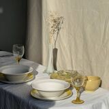 Set of 6 modern yellow dessert plates D19