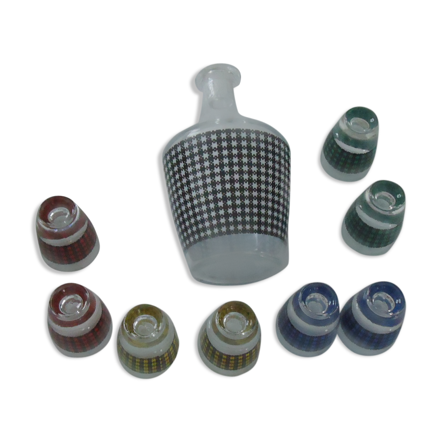 Vintage crystal arque liqueur service