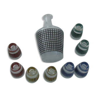 Vintage crystal arque liqueur service