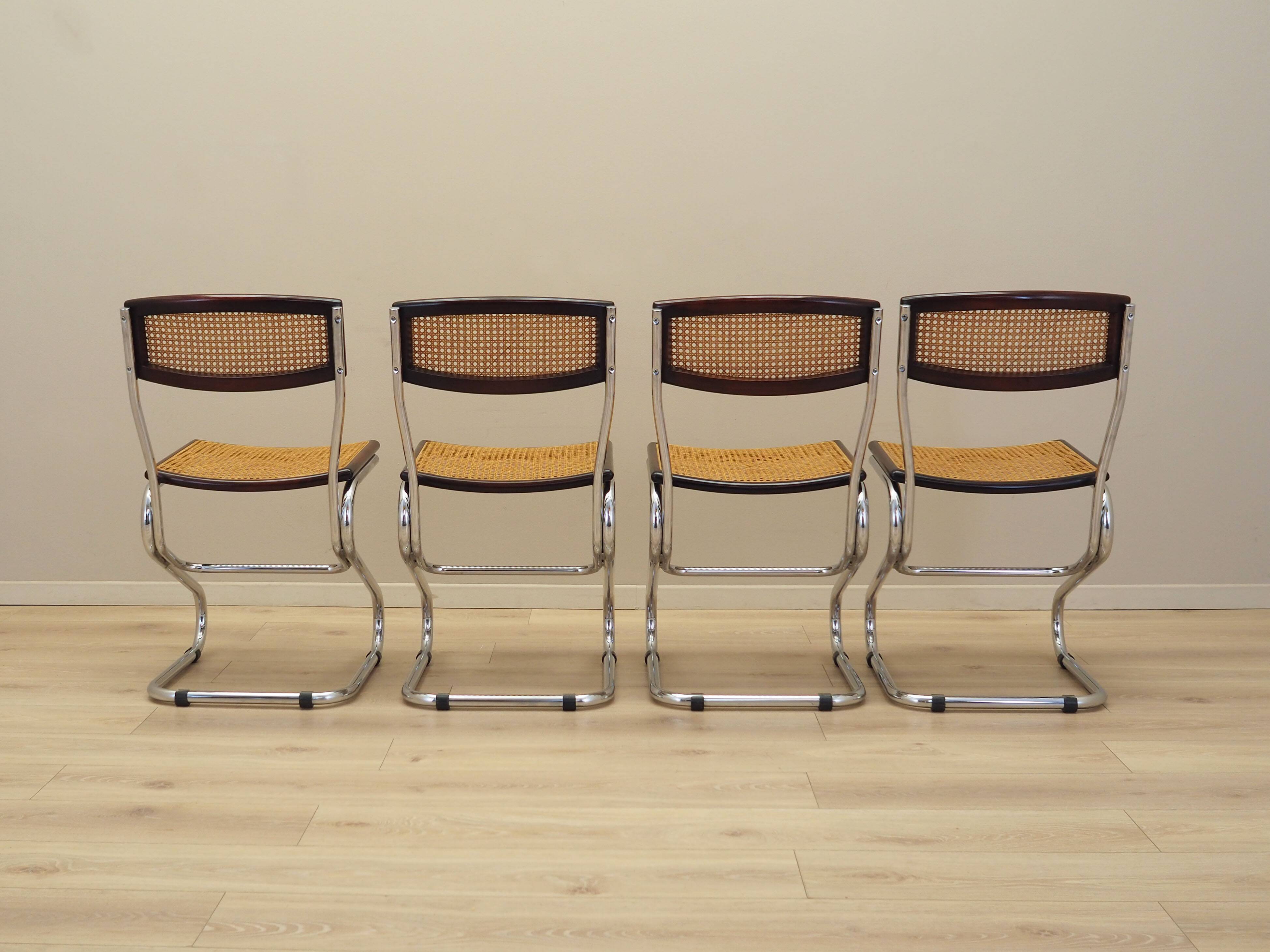 Set of four chairs, Bauhaus design, 1960s, production: Italy