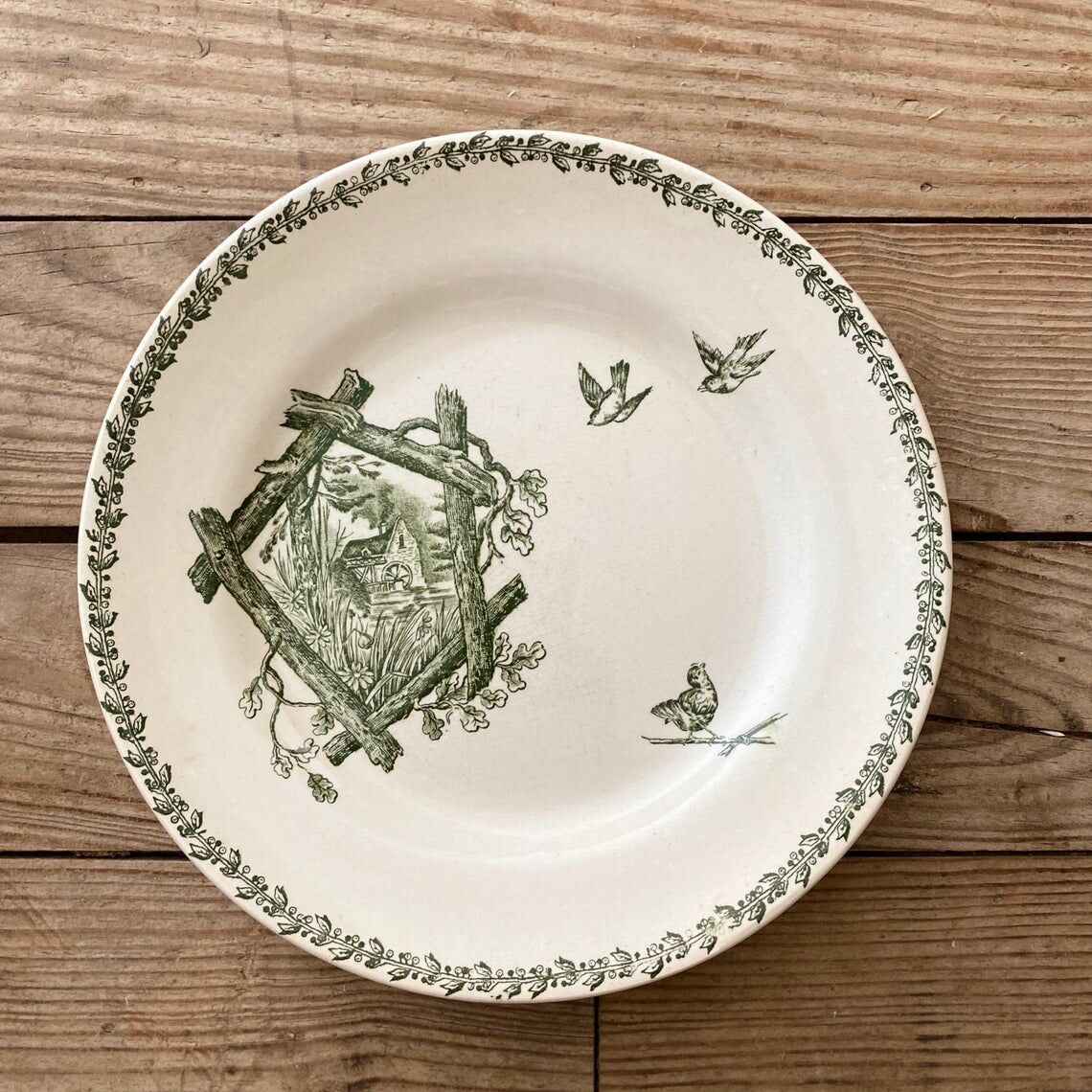 Mismatched cottage iron earth plates