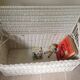 Trunk storage painted rattan bench