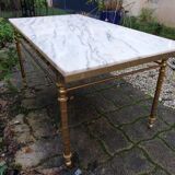 Table basse en marbre et laiton style Louis XV