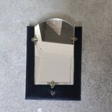 Art Deco leather and bronze mirror