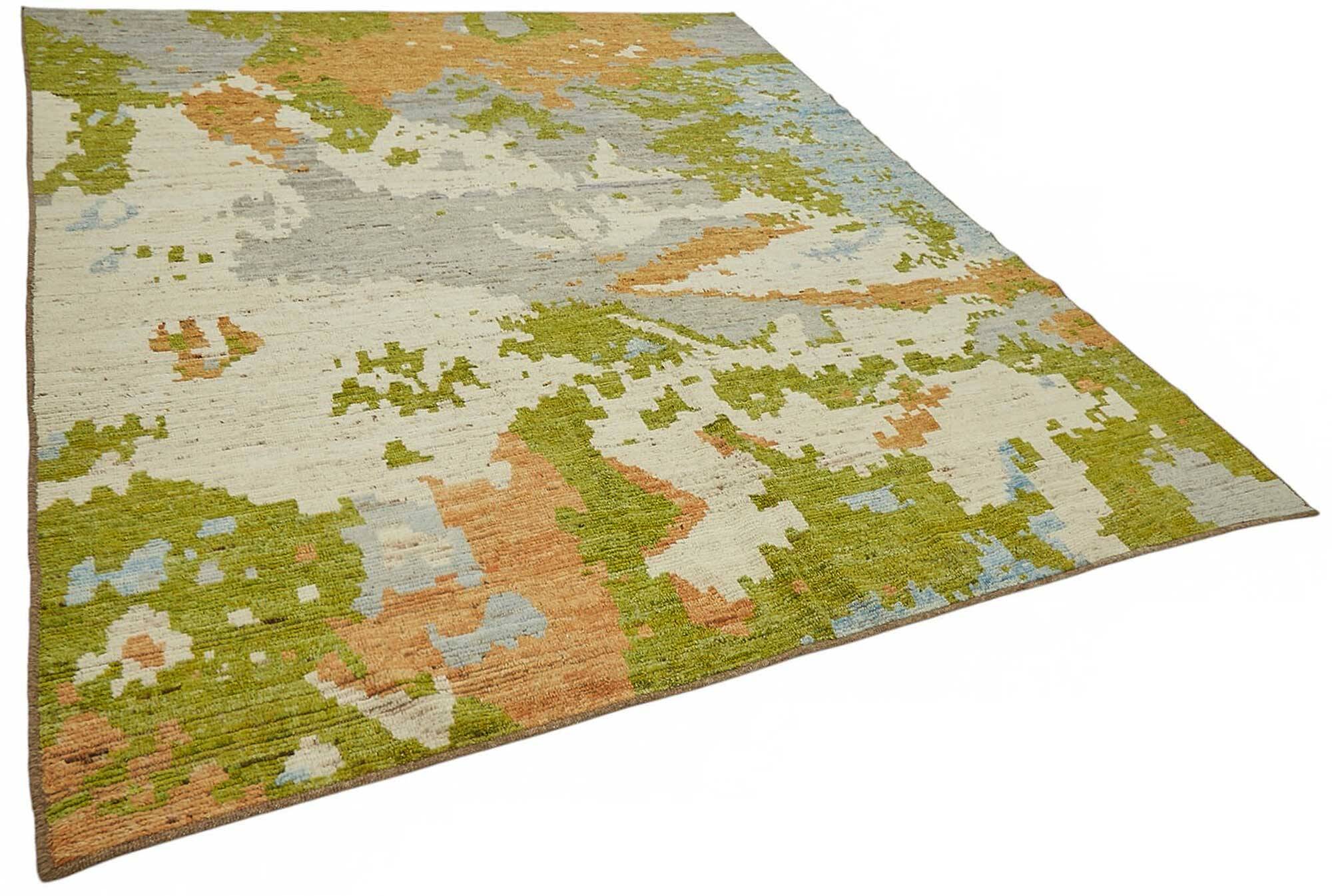 Handwoven Turkish Rustic 250 cm x 294 cm Multicolor Wool Carpet