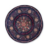 Vintage circular rug signed 'LELEU'