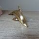 Golden Brass Dolphin Figurine, Dolphin Paperweight Desk Decoration
