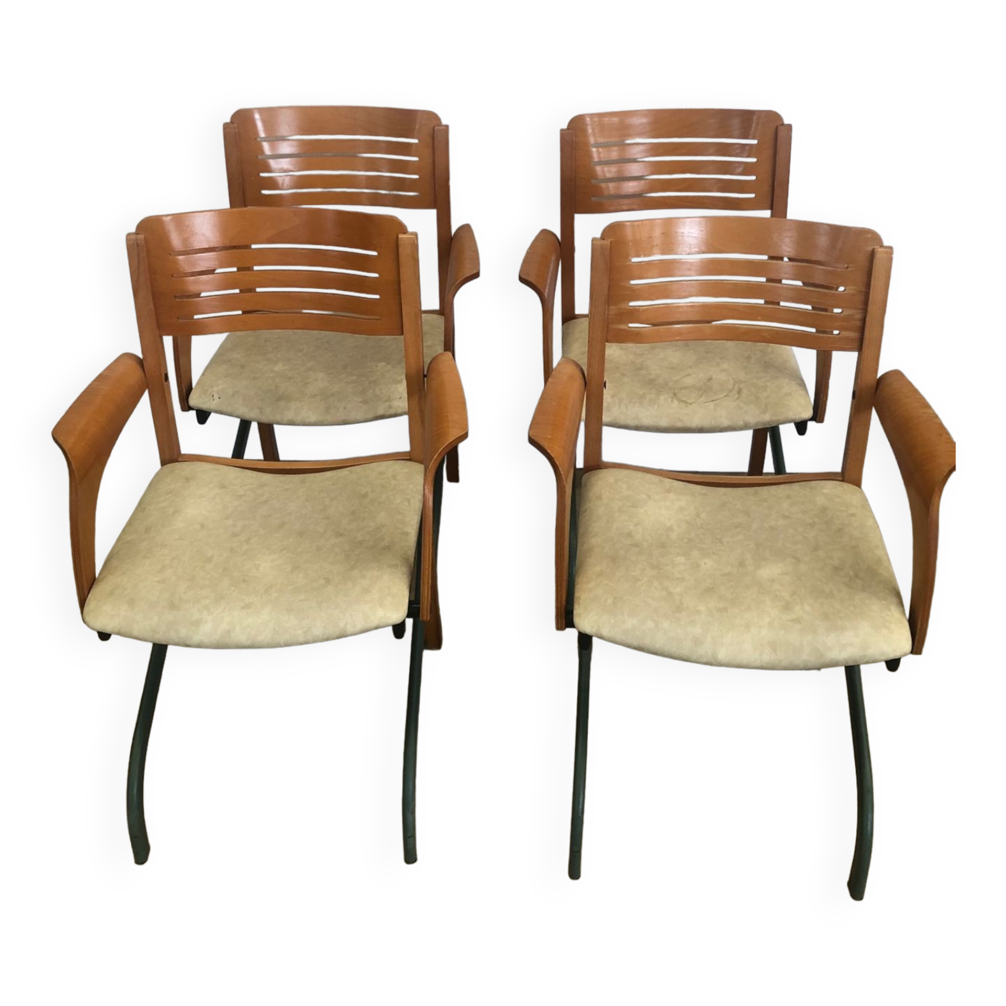 Set of 4 community armchairs by Meuble Magne