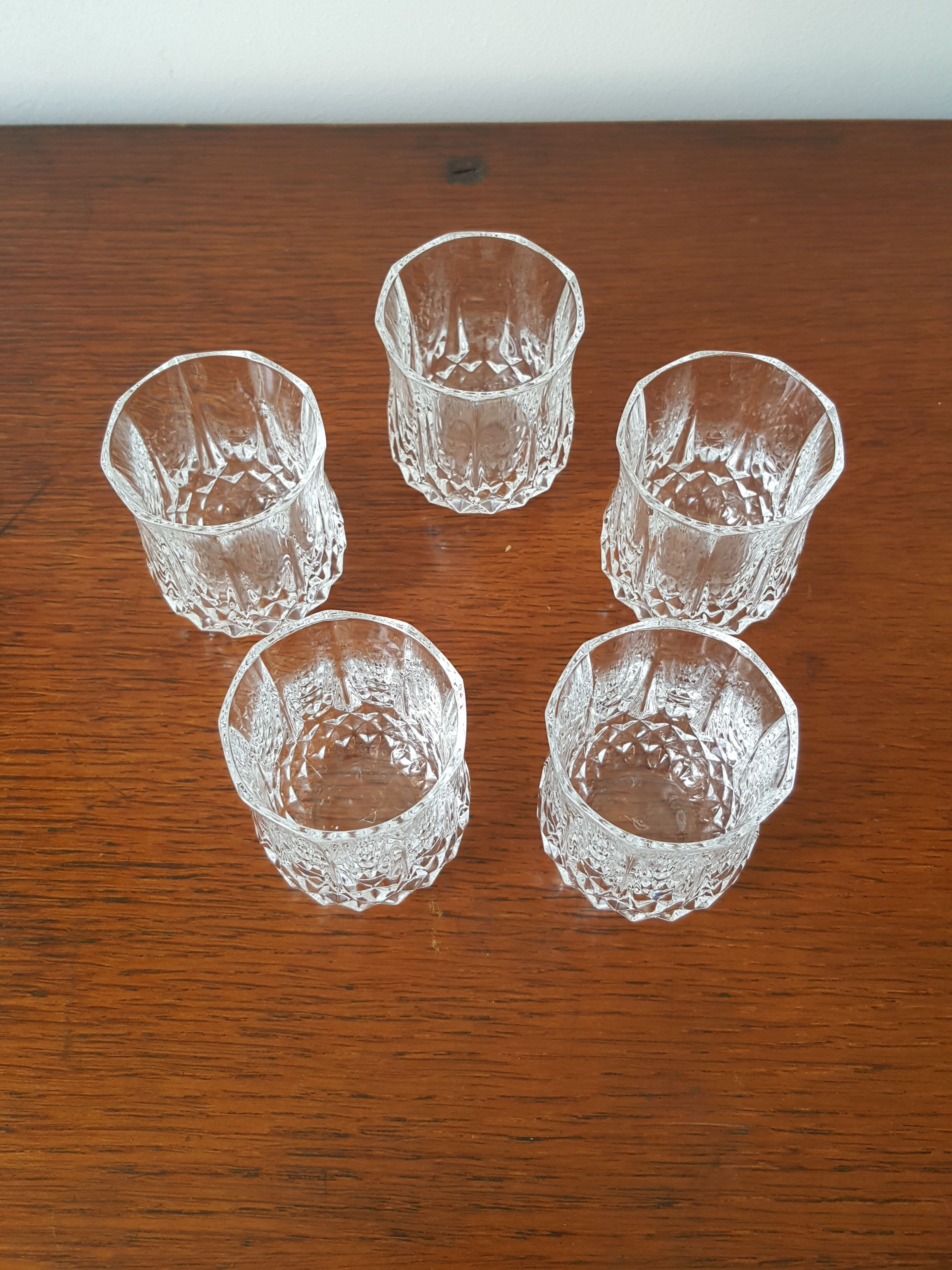 5 crystal liqueur glasses of longchamp model arques