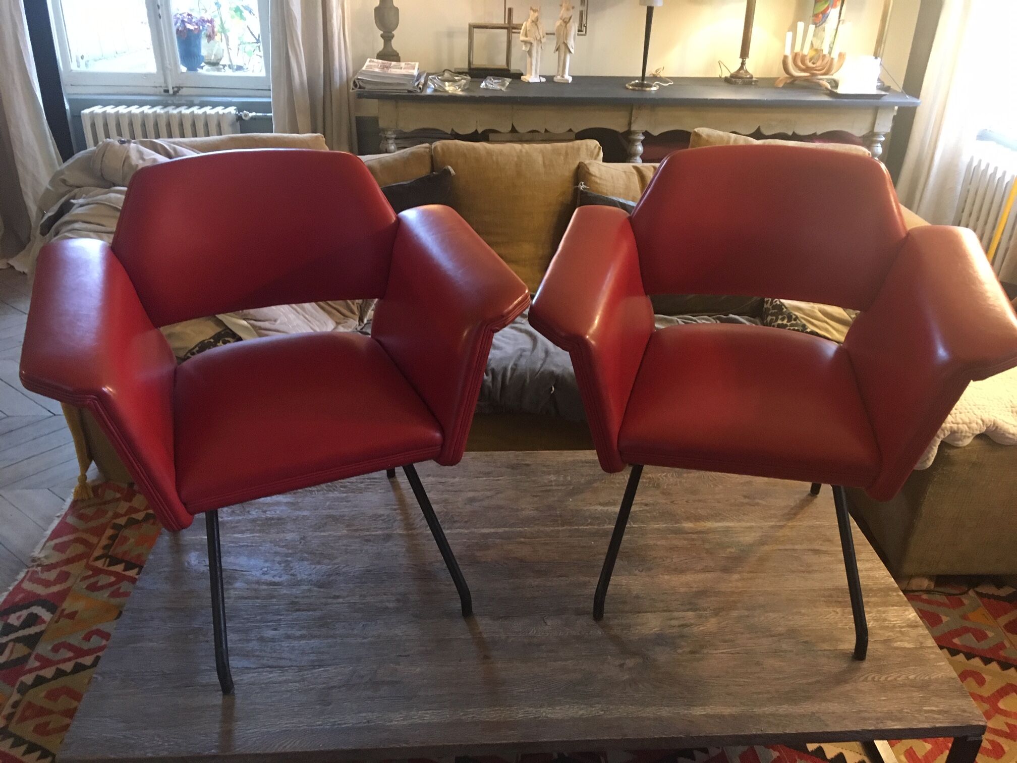 Armchairs by Joseph Andre Motte, Steiner, 1958