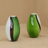 2 large Eglo Empori model lamps in vintage Murano glass Circa 1990