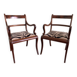 Pair of English mahogany armchairs