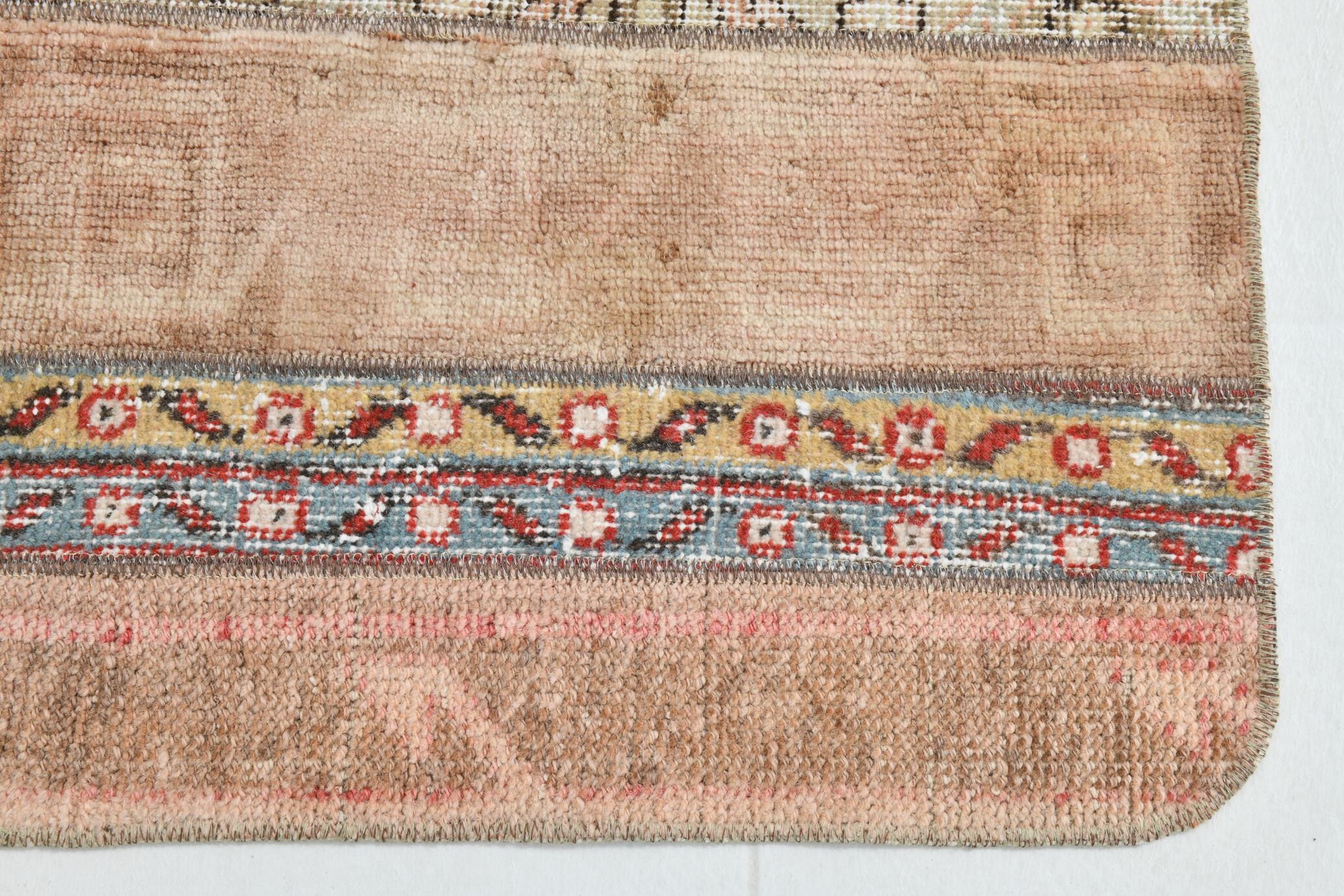 Neutral narrow vintage runner rug,64x262cm