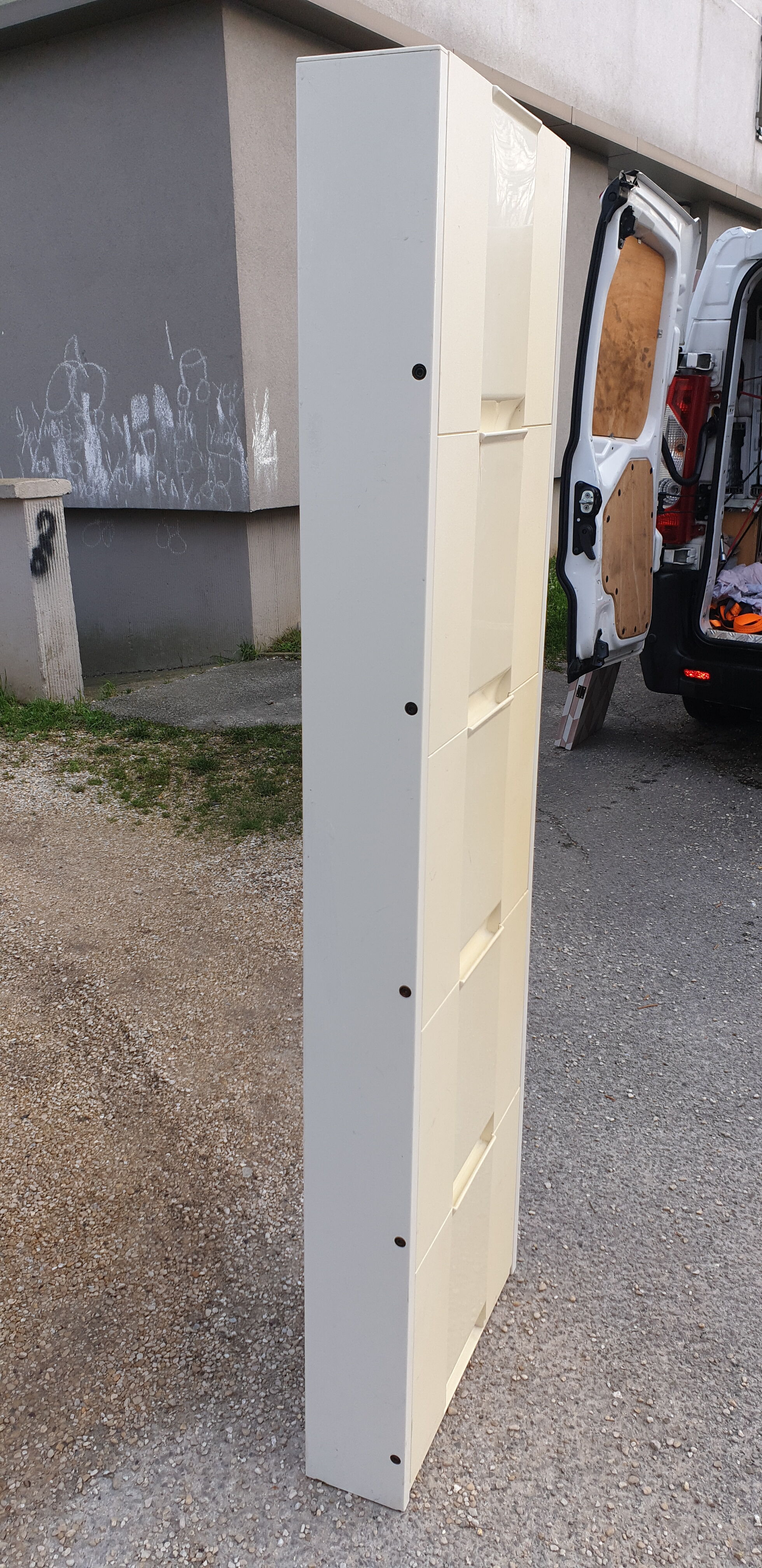 Vintage shoe column cabinet