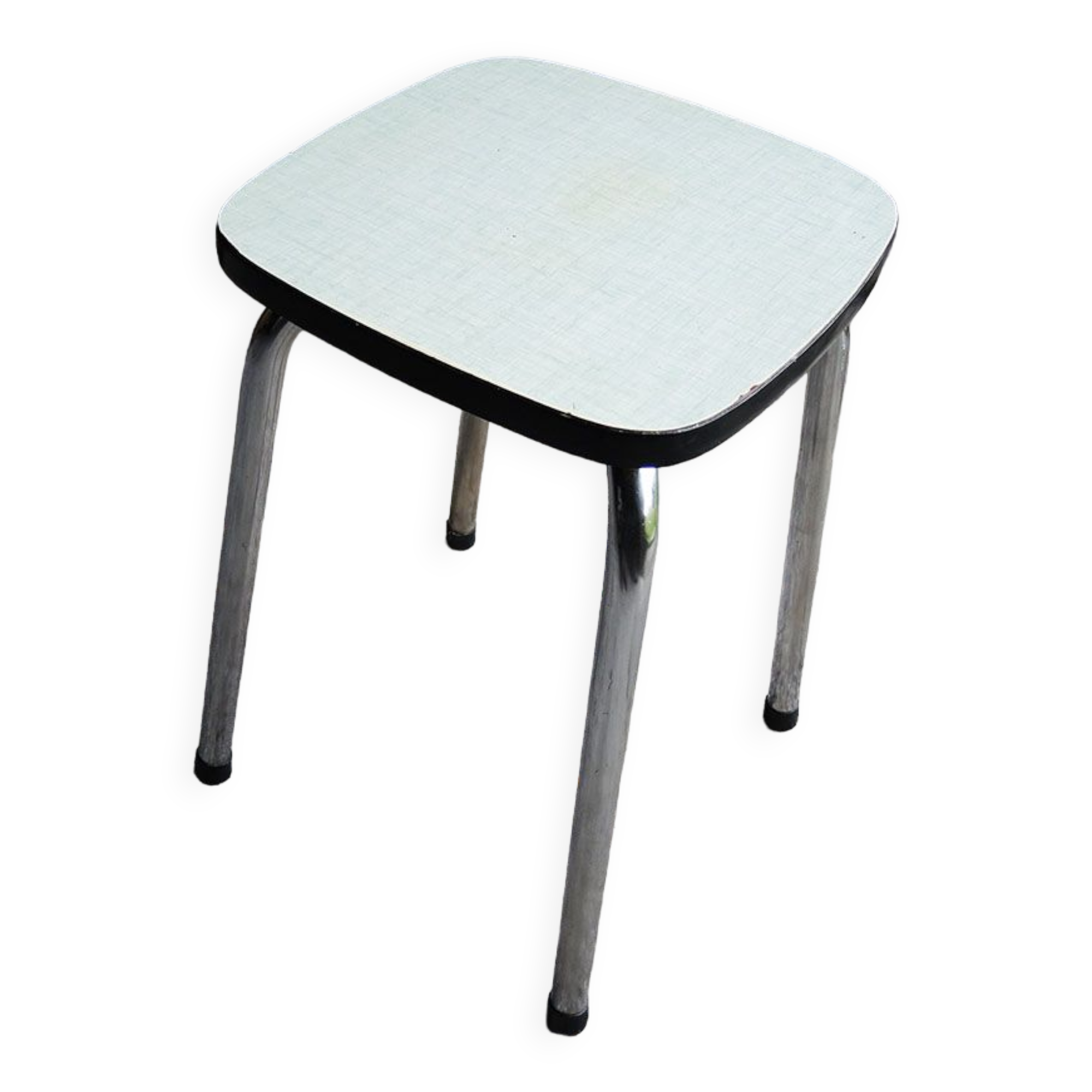 Old sky blue formica stool