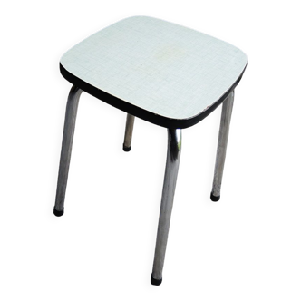 Ancien tabouret en formica bleu ciel