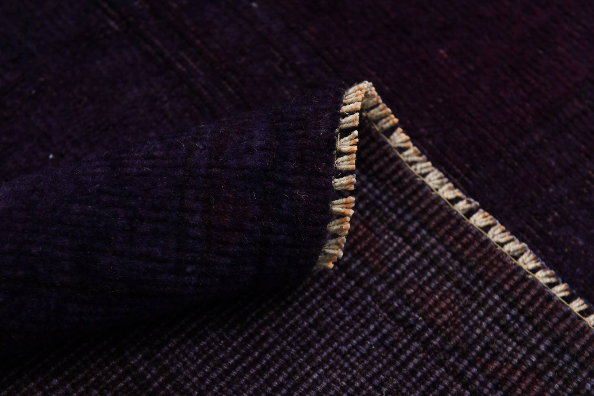 7x10 Dark Purple Turkish Vintage Rug, 215x292 Cm