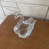 Crystal swan, mouth blown