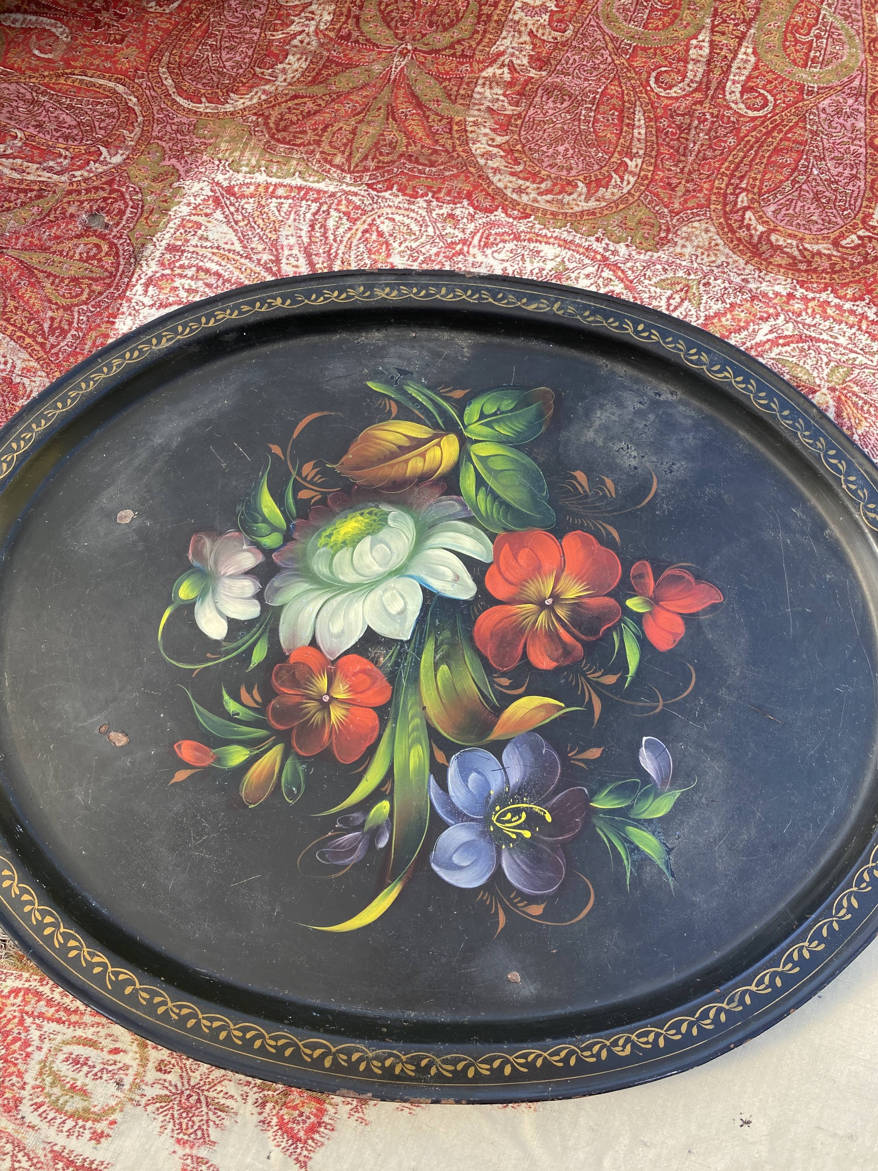 Painted metal tray, 1900