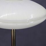 1940s Restored Floor Lamp in Brass Finish with  Glass Shade
