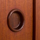 Johannes Sorth Nexo two sections bookcase with a secretaire in teak, Danish, 60s