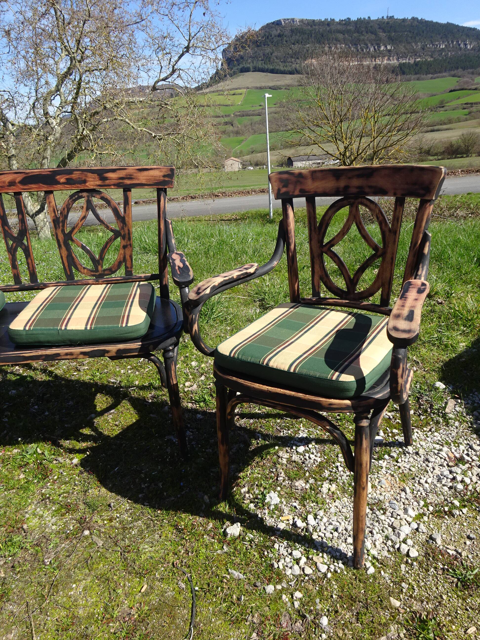 Salon Baumann, 1910, banquette, fauteuil et chaise bistrot