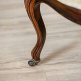 Set of Antique Walnut Chairs in Beige Upholstery, 1890s