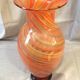Vintage vase orange twist red and yellow