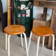 Paire de tabourets d’atelier vintage