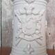 Old White Ceramic Vase Vintage Coat of Arms Decor #A697