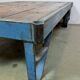 Large blue industrial coffee table cart, 1960s