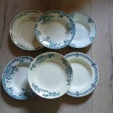 6 assiettes creuses Terre de fer dépareillées