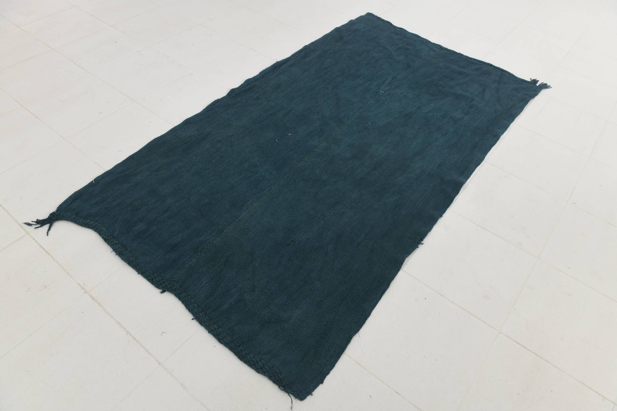 Navy Blue Pattern Handmade Kilim Rug, 128x235 Cm