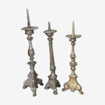 3 19th century church/chapel bronze chandeliers