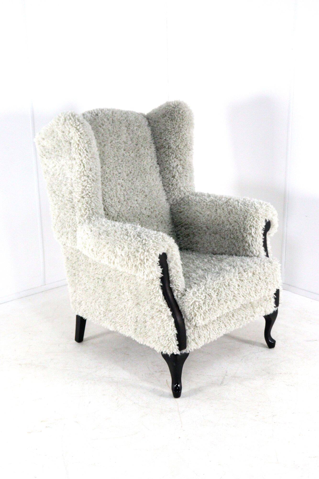 Armchair grey Doodle Retro Fully Restored - new upholstery