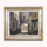 Peinture de scène de rue à Bruxelles