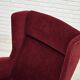 Chaise danoise à dossier haut, années 1970, velours rouge cerise, pieds en bois de frêne.